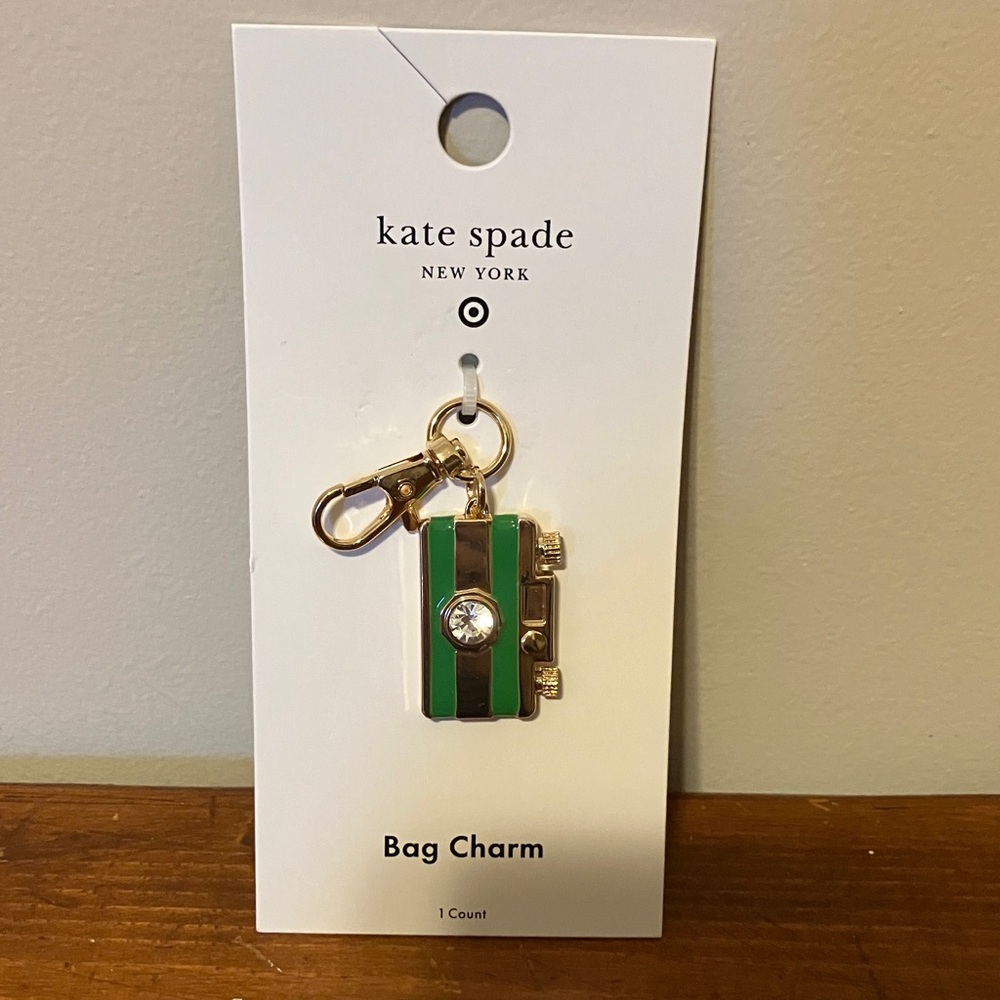 Kate Spade x Target Green, Gold & Crystal Camera Bag Charm